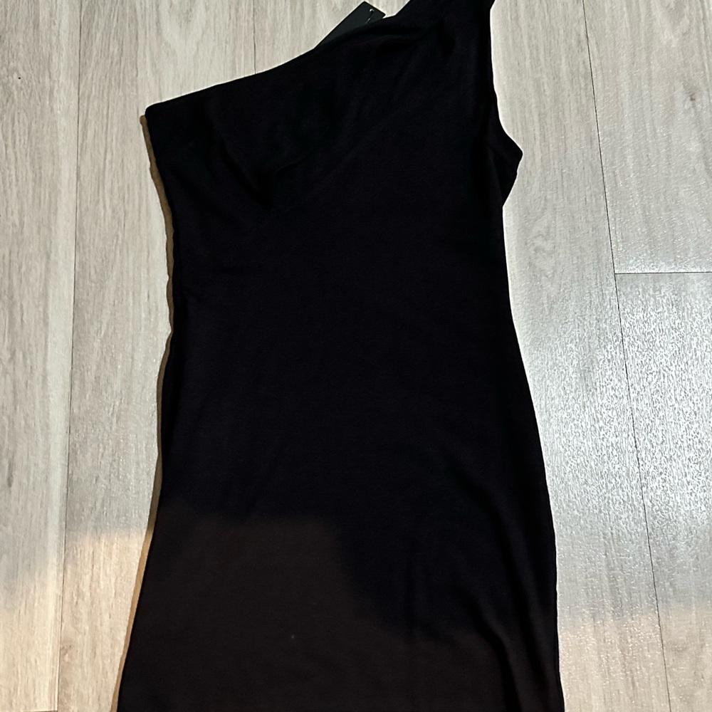 Fashion Nova Chic Black One-Shoulder Dress